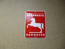 Landschaftliche Brandkasse Hannover        Orginal altes Emailschild