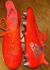 Adidas X17.1 Football Boots Red Orange Silver SG VGC UK 8 F50