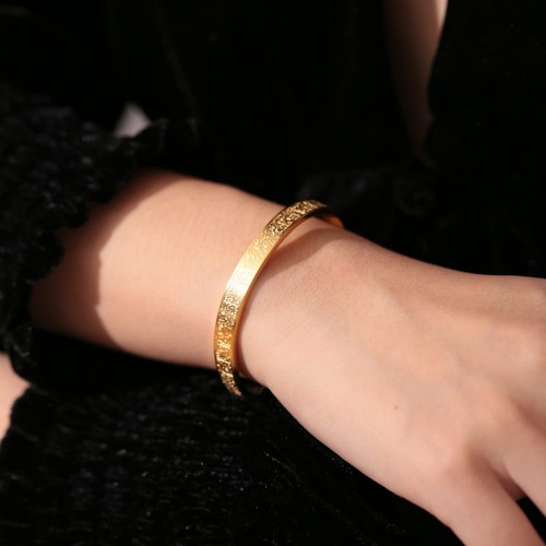Islamic Jewelry Gifts for Women Allah Gold Bangles Bracelets Ayatul Kursi Arabic - Picture 2 of 7