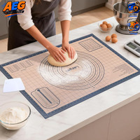 Backunterlage Silikon Groß 71X51Cm Antihaft Rutschfest Teigmatte Bpa-Frei Grau