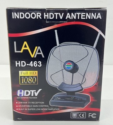 LAVA - HD-463 Indoor HDTV Antenna - Full HD 1080p - UHF/VHF/FM HDTV - 150° Gain