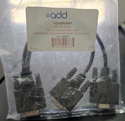 Brand New/Never Opened - ADDON VGA Splitter M-F/F 8'' - VGASPLMFF