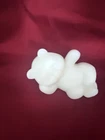 Fenton White Satin Soft Glass Bear Figurine – Laying Down 4’