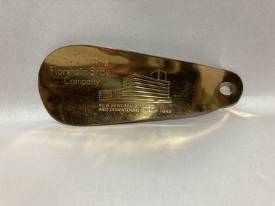 Brass Florsheim Shoe Co. 1949 Downtown Chicago Plant Advertising Shoe Horn