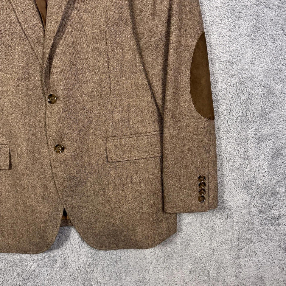 J Crew Thompson Blazer Mens 42L Sport Coat Elbow Patch Donegal Wool Academia - Image 2 of 4