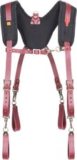 Brown Leather Suspenders with Padded Yoke