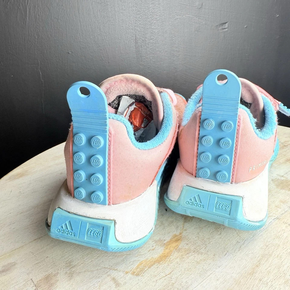 Adidas x Lego Sport El K Girls Sneaker Size 13 Pink And Light Blue Pull On  - Image 3 of 4