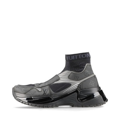 Louis Vuitton Runaway pulse line Fabric Socks sneakers 8 Men's Black x Gray Logo