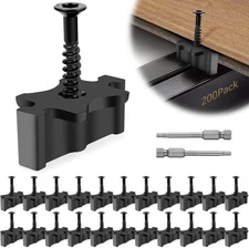 200Pack Hidden Deck Fasteners for Composite Decking Screw-Free Surface Clips Kit