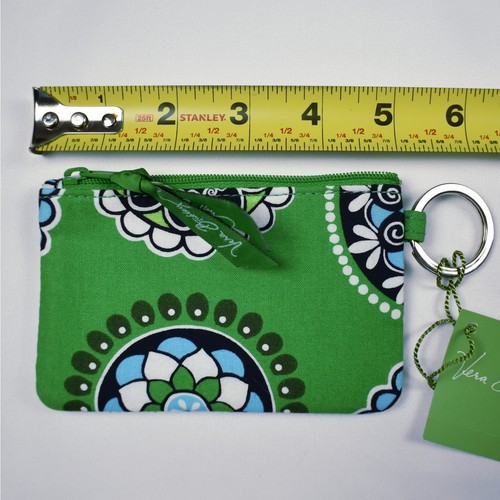 NUEVO Vera Bradley Cupcake Verde Retirado Estampado Floral Clip Cremallera Identificación Llavero Bolsa - Imagen 7 de 7