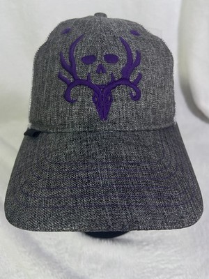 NEW Bone Collector Men's Trucker Hat Gray Purple Mesh Back Cap RARE SAMPLE NWT