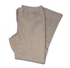 Women's Tan Beige Flat Front Straight Leg Dress Pants Work