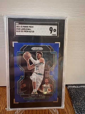 2021-22 Panini Prizm LaMelo Ball Blue Ice Prizm #185 66/125 Charlotte Hornets