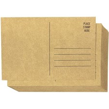 50 Pack Blank Postcards for Mailing Kraft Paper with Self Mailer Side Bulk 4x6"