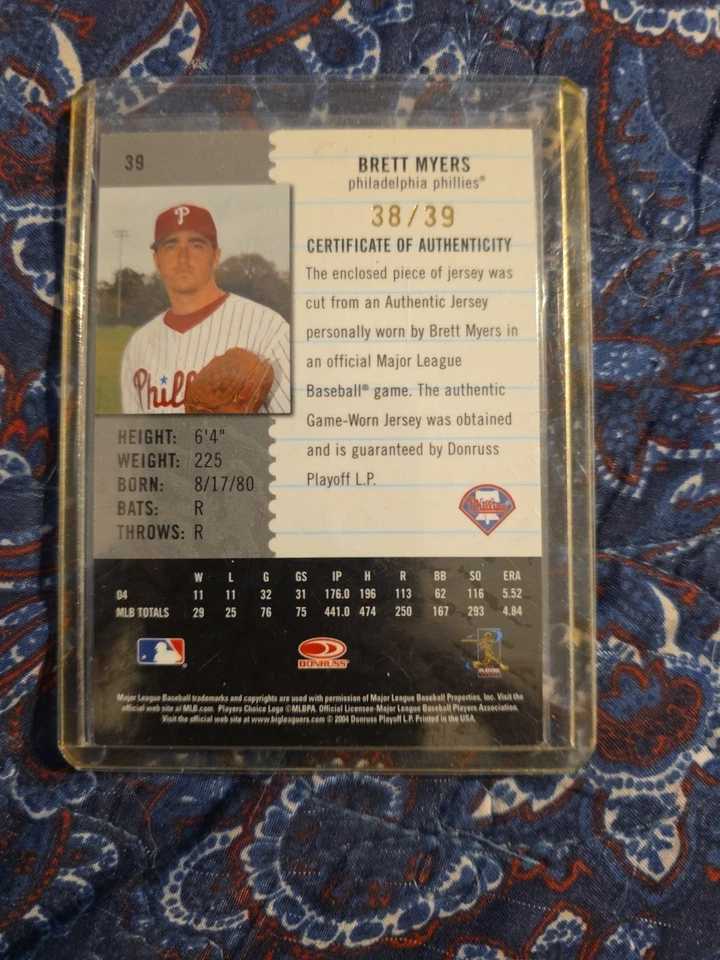 Brett Meyers 2004 Donruss Playoff Leaf Century Collection 38/39 39 Foto 3 de 4