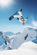 Snowboard Action Winter Sports Wall Art No Frame Poster - Unframed
