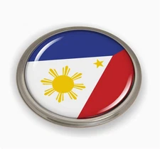BestLicensePlateFrames Flag of Philippines | 3D Domed CAR Emblem Badge Sticker 