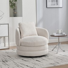 Modern Round 360° Swivel Barrel Accent Chair Barrel Armchair Single Club Chair