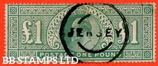 SG. 266. M55. £1.00 Dull Blue - Green. A good " JERSEY " CDS used exampl B56422