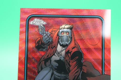 2025 Topps Chrome Marvel Red Wave Numbered 3/5 Star Lord #104 - Picture 4 of 7