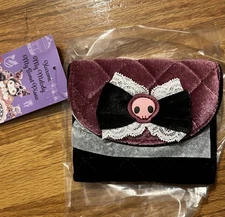Sanrio x Her Universe Kuromi Bow Velvet Mini Flap Wallet New