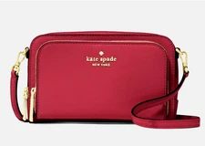 NWT Kate Spade Dual Zip Around Crossbody Red Saffiano Leather Purse