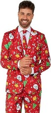 Suitmeister Christmas Icons Red Light Up 0BAS-0068 Men's Suit New
