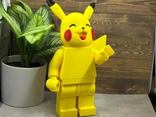 Pikachu Brick Figure 8 inches tall 3D Printed Lego Inspired