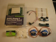 PARALAX Basic Stamp 2 Experiment Bd, + Servo Motors + Sensors (SEE DESCRIPTION)
