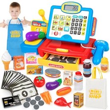 Toy Till Cash Register with Scanner for Kids Mini Kids Shop Play Till