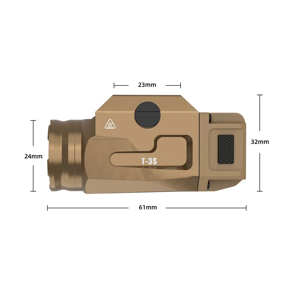 600 Lumen Tactical LED Weapon Torch Small Pistol Light For Picatinny Rail Mount - Image 4 of 4