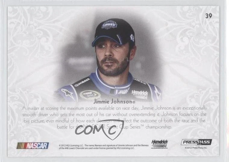 2012 Press Pass Showcase Elite Exhibit Gold /125 Jimmie Johnson #39 HOF - Image 2 of 2