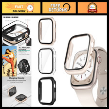 3-Pack Apple Watch SE Case Tempered Glass Protector, Ultra-Thin 40mm Cover, Bl
