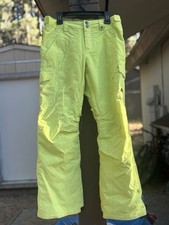 Burton Elite Cargo Dryride Snowboard Pants Sz L Room to Grow Girls Yellow