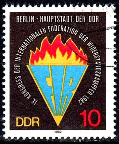 Deutschland DDR gestempelt kongress widerstand Jahrgang 1982 Flamme / 2179 - Afbeelding 1 van 1