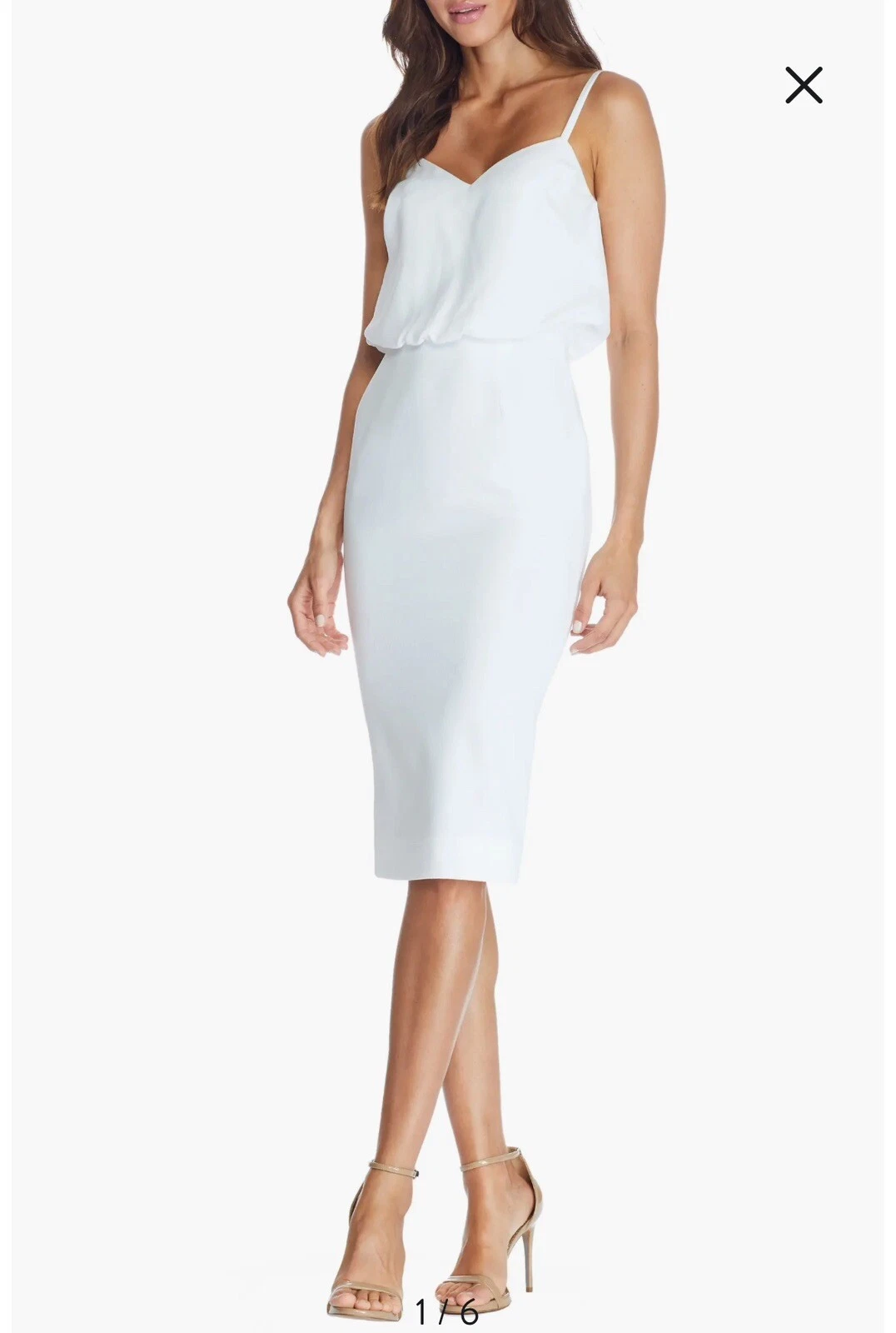 OFF WHITE ABITO LA POPOLAZIONE Alondra Blouson abito tubino XS colore bianco sporco