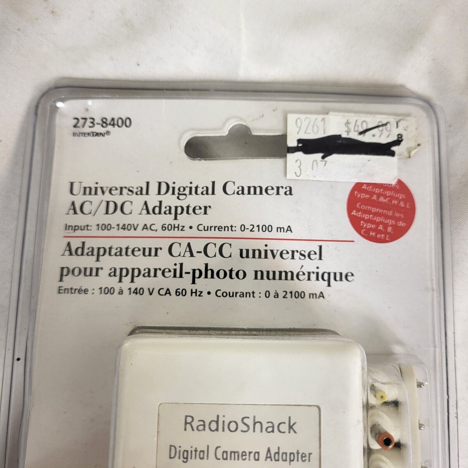 Radioshack 273-8400 Universal AC Digital Camera Adapter 3-7V 60Hz 22W new