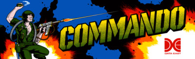 Commando Arcade Marquee by Data East 26'' x 8''