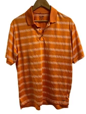 Champion Golf Men's Short Sleeve Polo Orange White Size Medium
