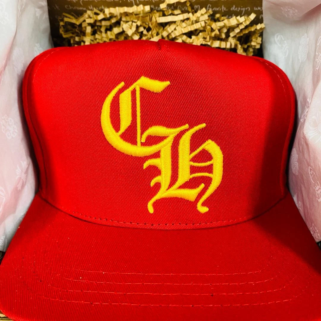 Chrome Hearts CH Silver Button Hat Red
