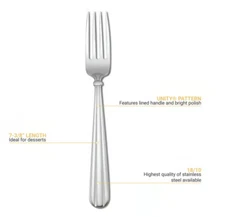 12 Pack Oneida 2347FPLF 7 3/8" Dessert Fork 18/10 Stainless Steel Unity Pattern