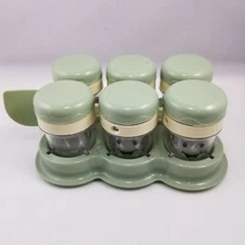 Baby Bullet BB-101S Magic Bullet 6 Baby Food Jars Cups Lids w/ Tray