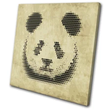 Geometric Abstract Panda Animals SINGLE CANVAS WALL ART Picture Print