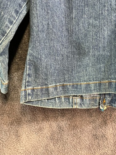 Vintage Ruby Rd. Collarless Full-Zip Beaded Fringe Denim Jacket Size 4P Petite - Picture 21 of 24