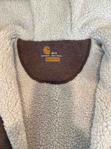 Felpa con cappuccio Carhartt - donna piccola 4/6 - viola - foderata sherpa - zip intera - Foto 2 di 7