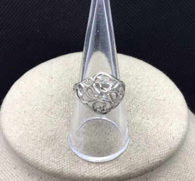 Vintage Sterling Silver 925 Open Cut Work Ring Sz 8.25 S883 | eBay