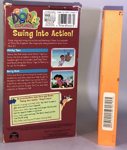 Dora the Explorer - Swing Into Action VHS 2001 Nick Jr Nickelodeon Cartoon Film - Foto 2 di 12