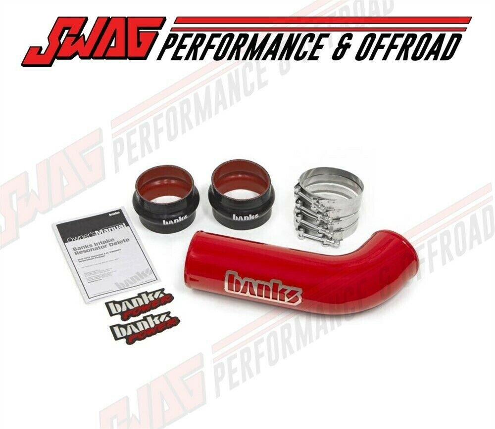 Banks Power L5P Intake Resonator Delete Red For 20172019 GM 6.6L