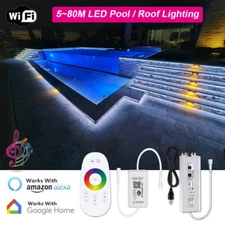 2x 100ft IP68 waterproof RGB strip lights with 100 waterproof connectors
