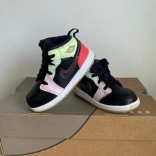 Nike Air Jordan 1 Mid Glow in Dark Toddler Sneakers AV5172-076 - SZ 8 C